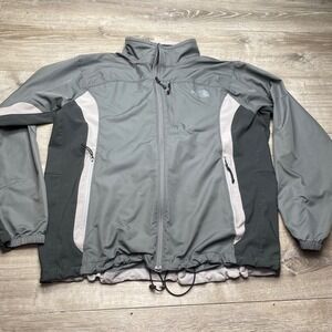 The North Face Windbreaker Jacket Mens XL Grey Colorblock Full Zip Hiking